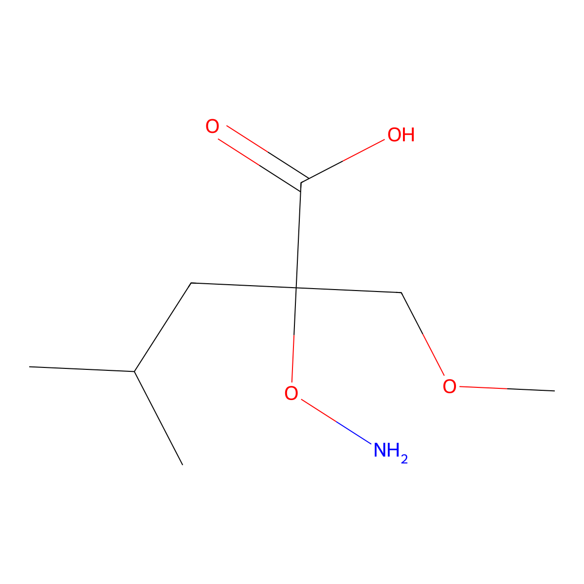 2-(Aminooxy)-2-(methoxymethyl)-4-methylpentanoic acid molecular structure, CAS 2060035-80-3