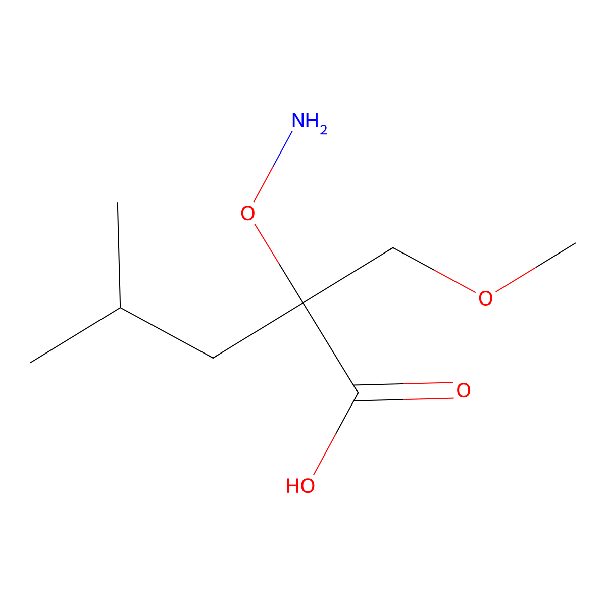 2-(Aminooxy)-2-(methoxymethyl)-4-methylpentanoic acid molecular structure, CAS 2060035-80-3