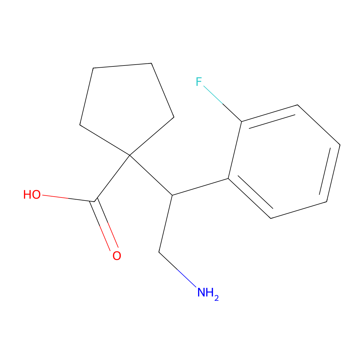 1-[2-Amino-1-(2-fluorophenyl)ethyl]cyclopentane-1-carboxylic acid molecular structure, CAS 2060035-81-4
