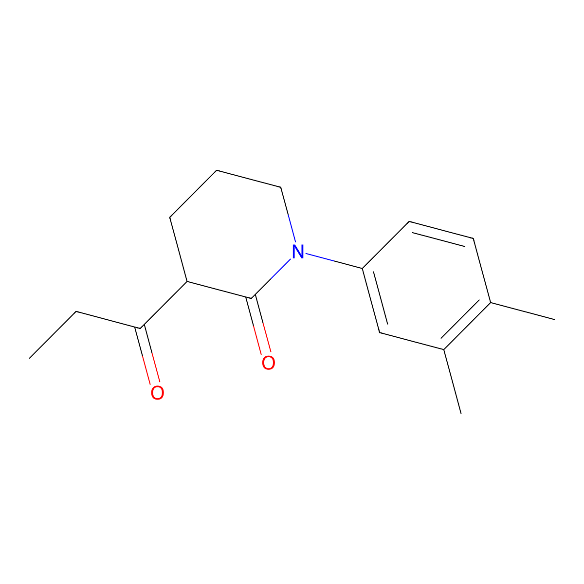 1-(3,4-Dimethylphenyl)-3-propanoylpiperidin-2-one molecular structure, CAS 2060035-82-5