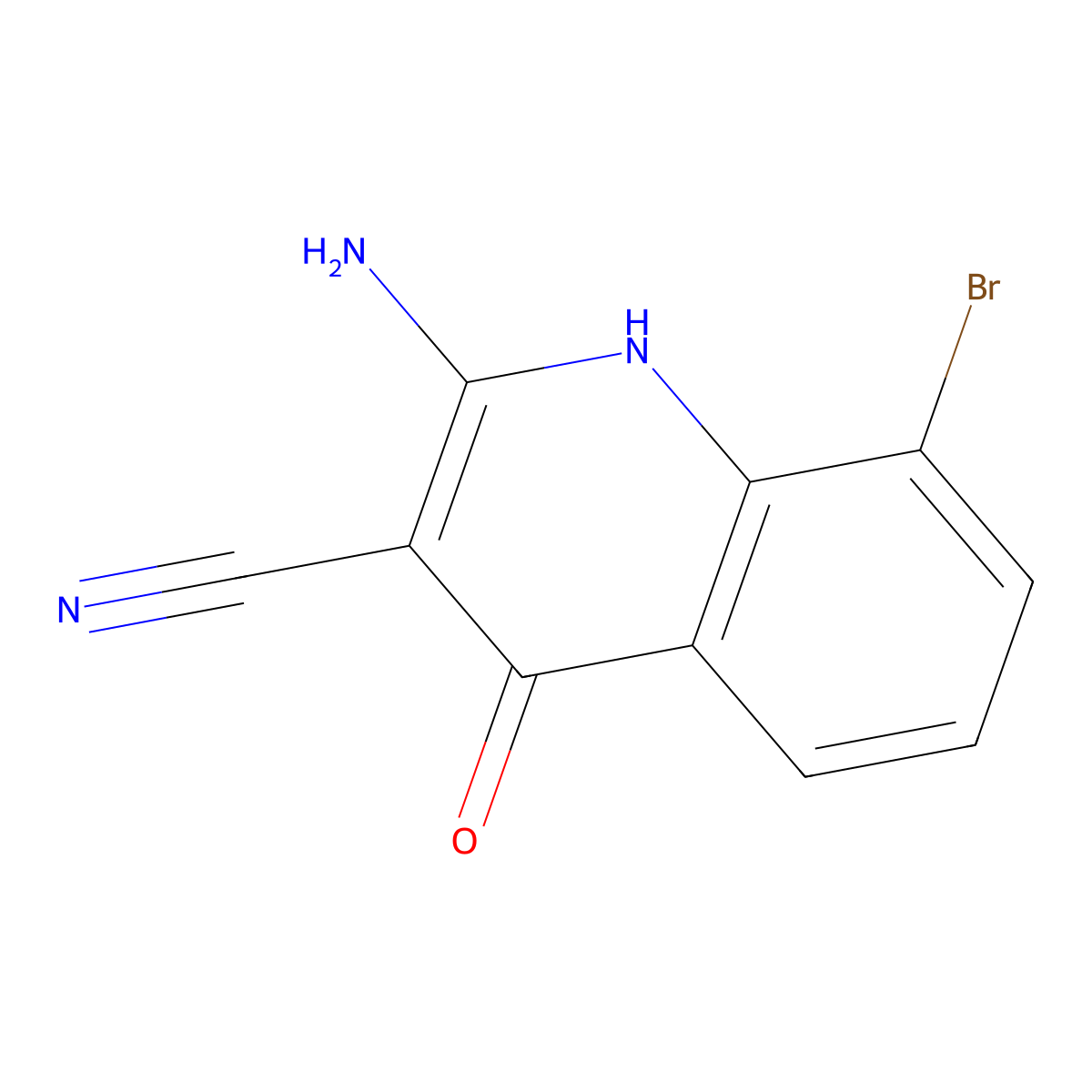 2-Amino-8-bromo-4-hydroxyquinoline-3-carbonitrile molecular structure, CAS 2060035-86-9