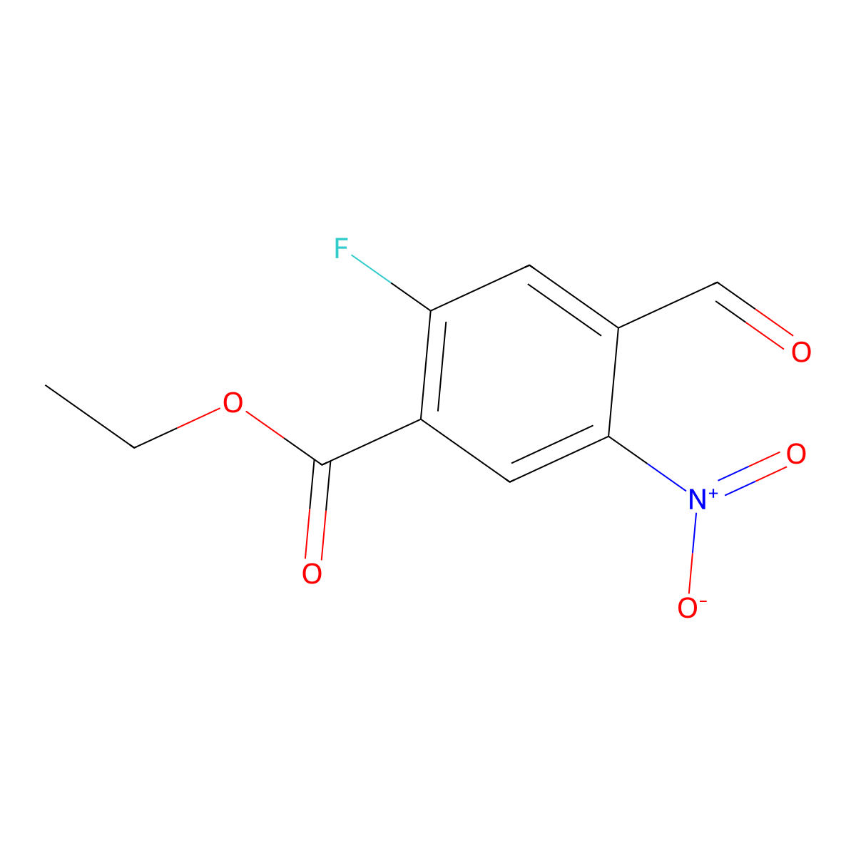 Ethyl 2-fluoro-4-formyl-5-nitrobenzoate molecular structure, CAS 2060035-89-2
