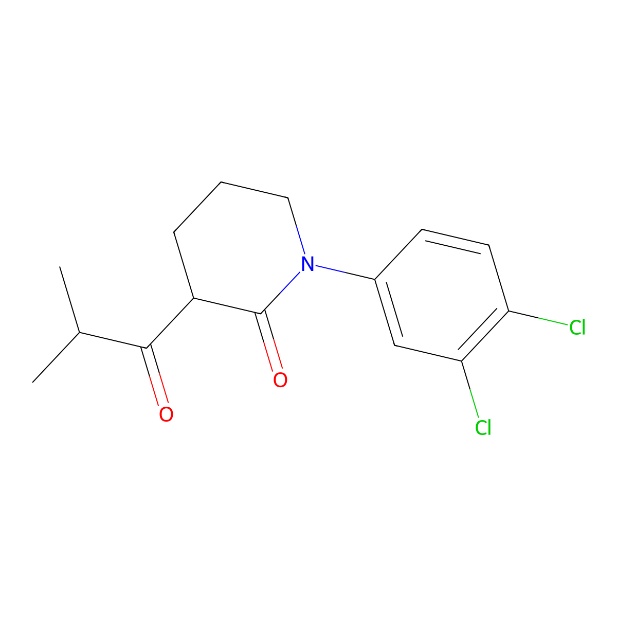 1-(3,4-Dichlorophenyl)-3-(2-methylpropanoyl)piperidin-2-one molecular structure, CAS 2060035-90-5