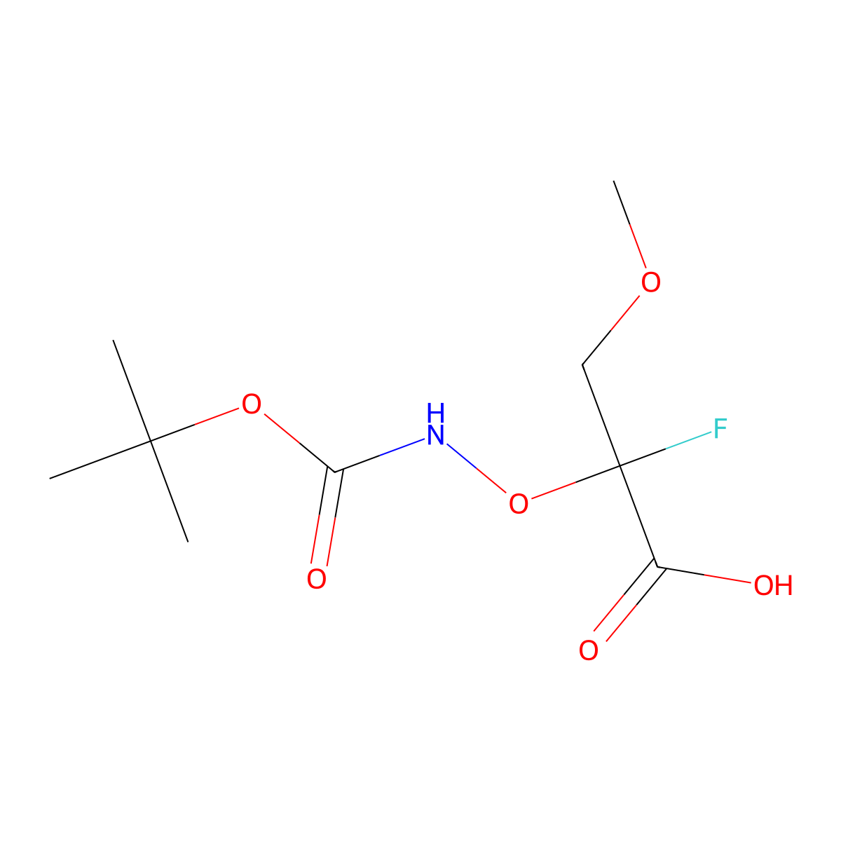 2-({[(Tert-butoxy)carbonyl]amino}oxy)-2-fluoro-3-methoxypropanoic acid molecular structure, CAS 2060035-91-6