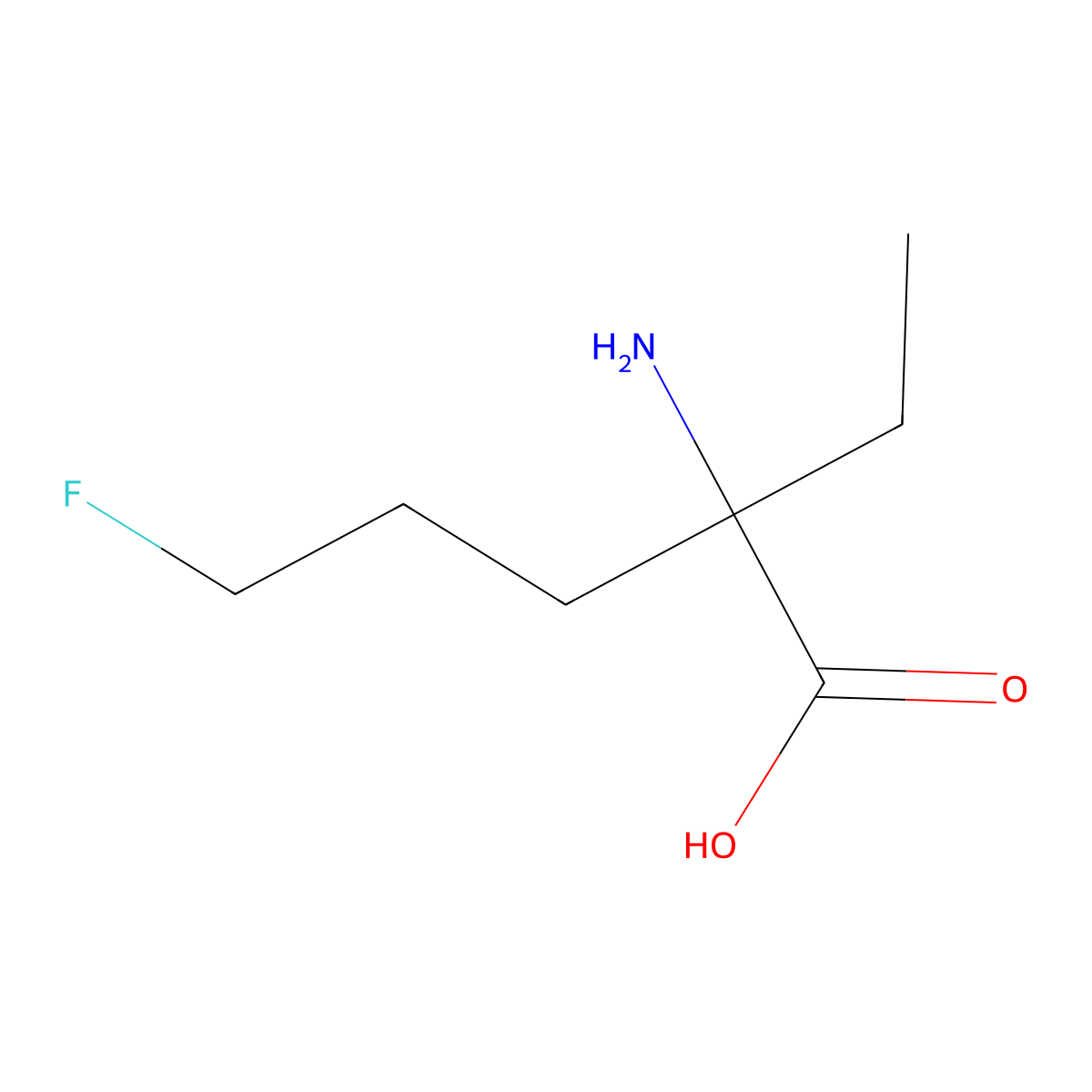2-Amino-2-ethyl-5-fluoropentanoic acid molecular structure, CAS 2060035-92-7