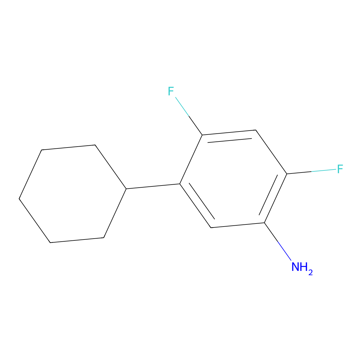 5-Cyclohexyl-2,4-difluoroaniline molecular structure, CAS 2060035-96-1