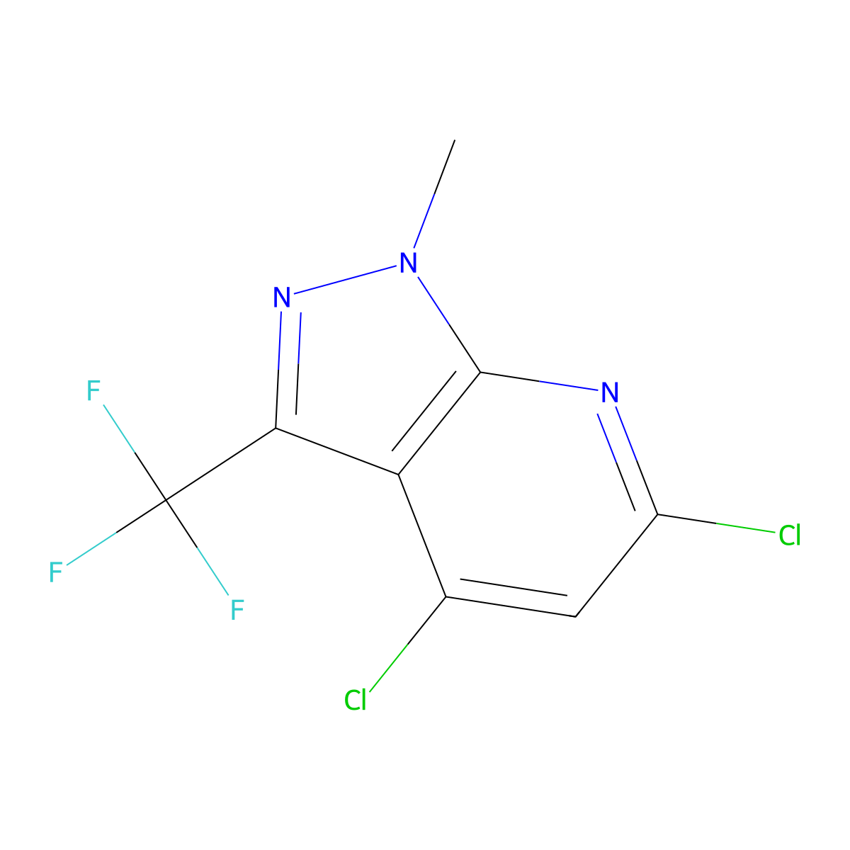4,6-Dichloro-1-methyl-3-(trifluoromethyl)-1H-pyrazolo[3,4-b]pyridine molecular structure, CAS 2060035-97-2