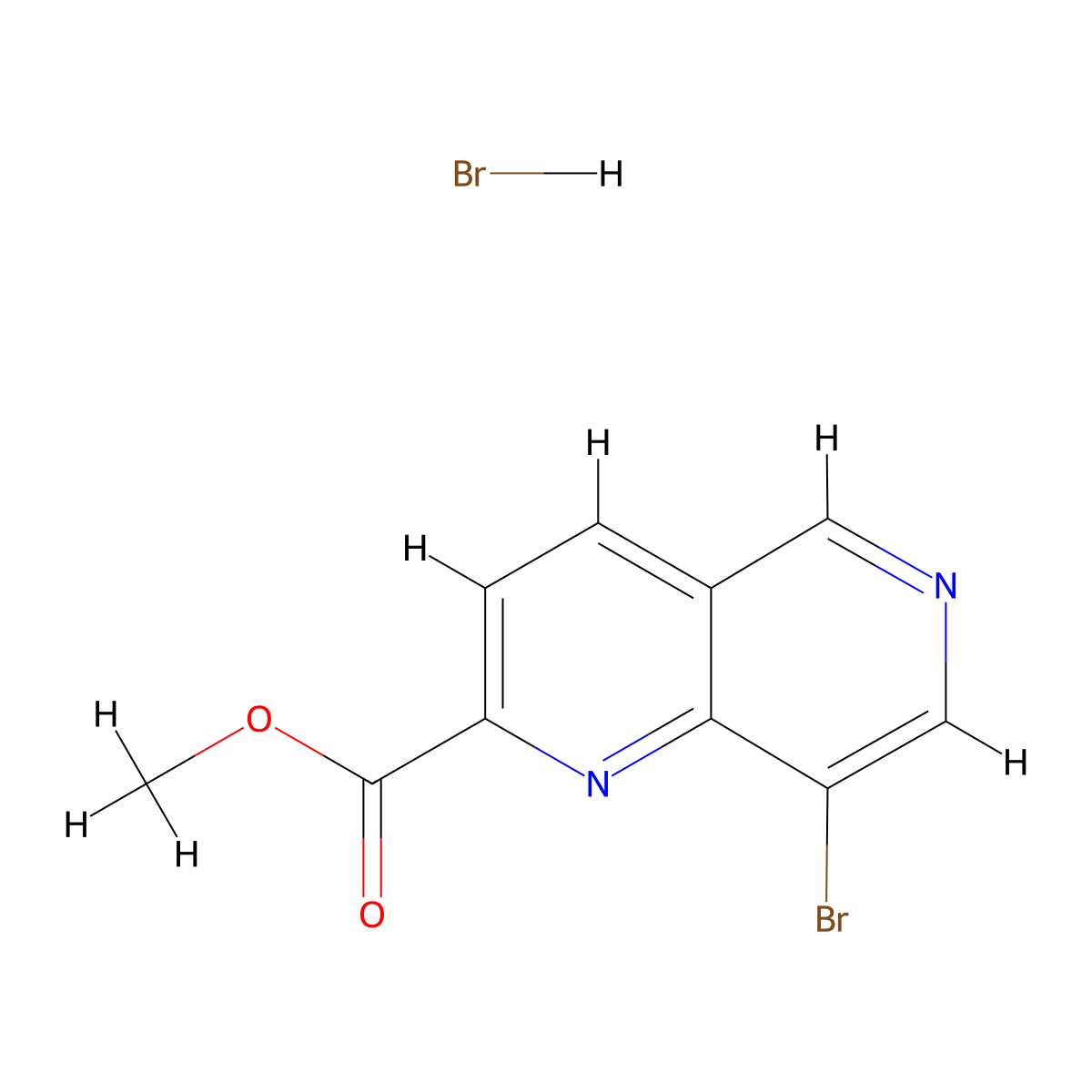 Methyl 8-bromo-1,6-naphthyridine-2-carboxylate hydrobromide molecular structure, CAS 2060035-98-3