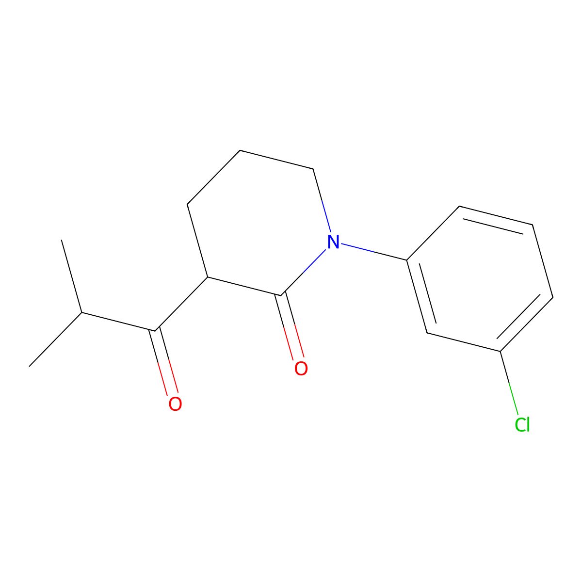 1-(3-Chlorophenyl)-3-(2-methylpropanoyl)piperidin-2-one molecular structure, CAS 2060035-99-4