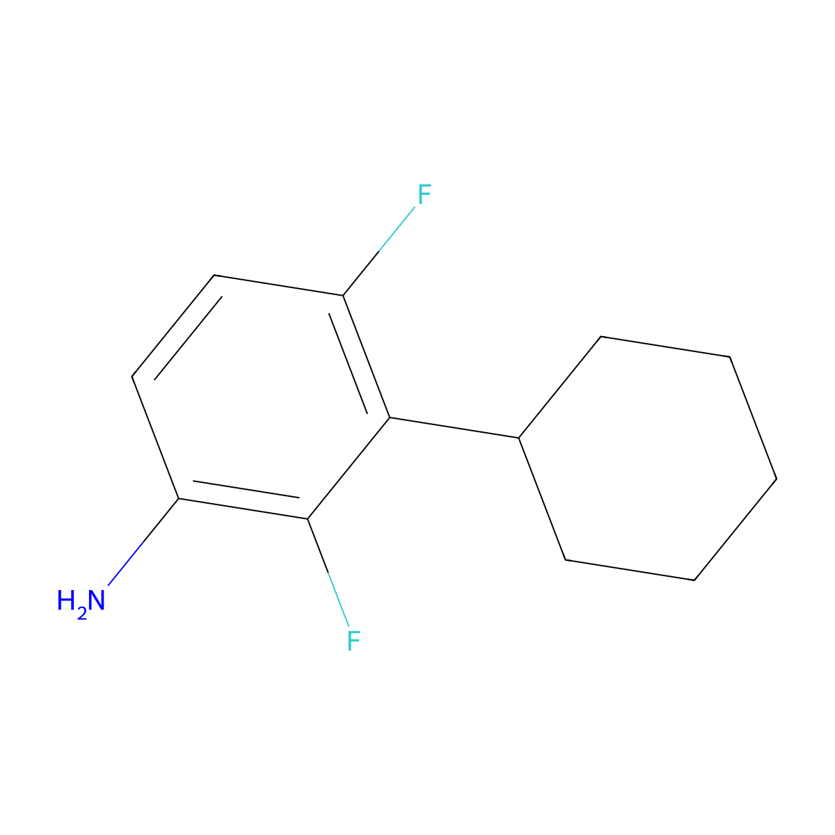 3-Cyclohexyl-2,4-difluoroaniline molecular structure, CAS 2060036-02-2