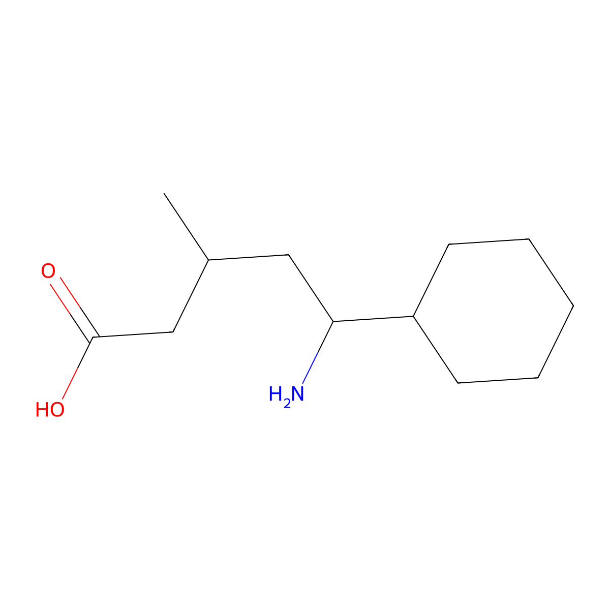 5-Amino-5-cyclohexyl-3-methylpentanoic acid molecular structure, CAS 2060036-03-3