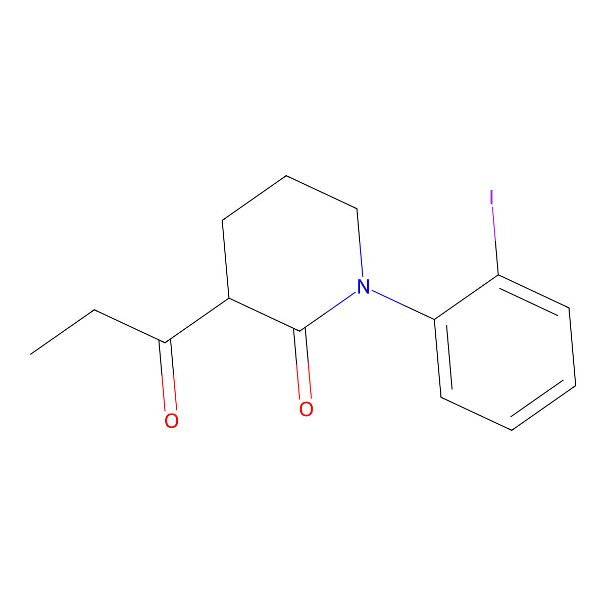 1-(2-Iodophenyl)-3-propanoylpiperidin-2-one molecular structure, CAS 2060036-06-6