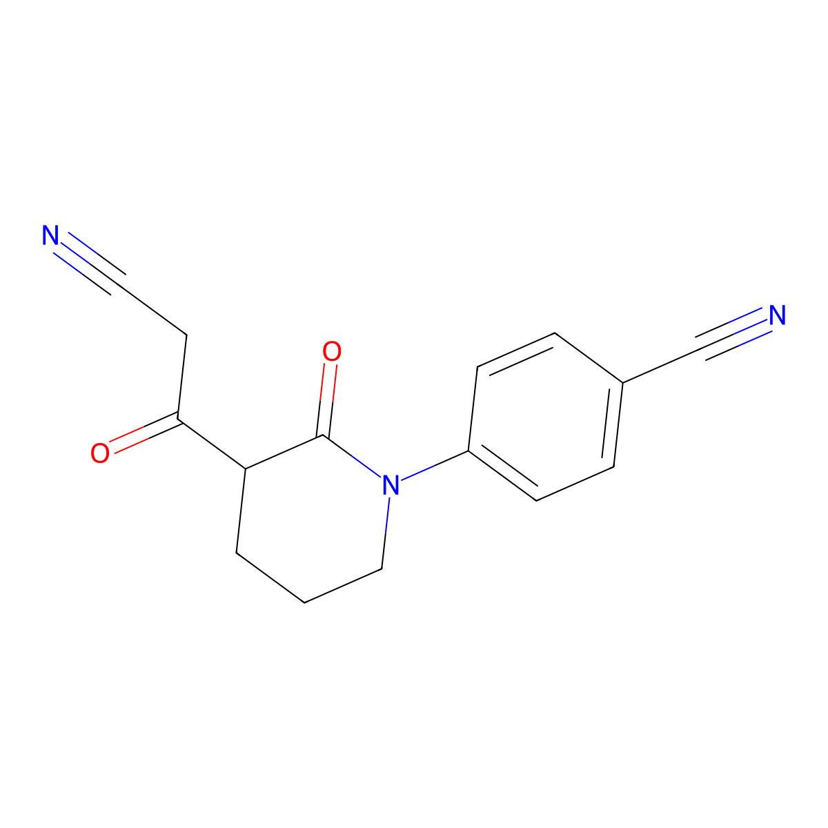 4-[3-(2-Cyanoacetyl)-2-oxopiperidin-1-yl]benzonitrile molecular structure, CAS 2060036-15-7