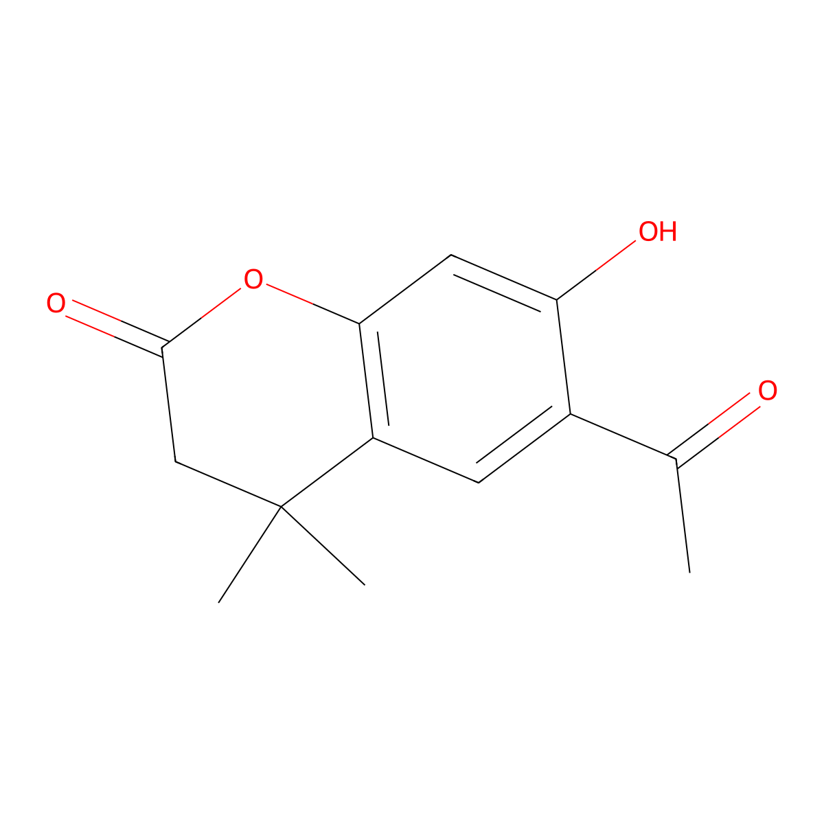 6-Acetyl-7-hydroxy-4,4-dimethyl-3,4-dihydro-2H-1-benzopyran-2-one molecular structure, CAS 2060036-17-9