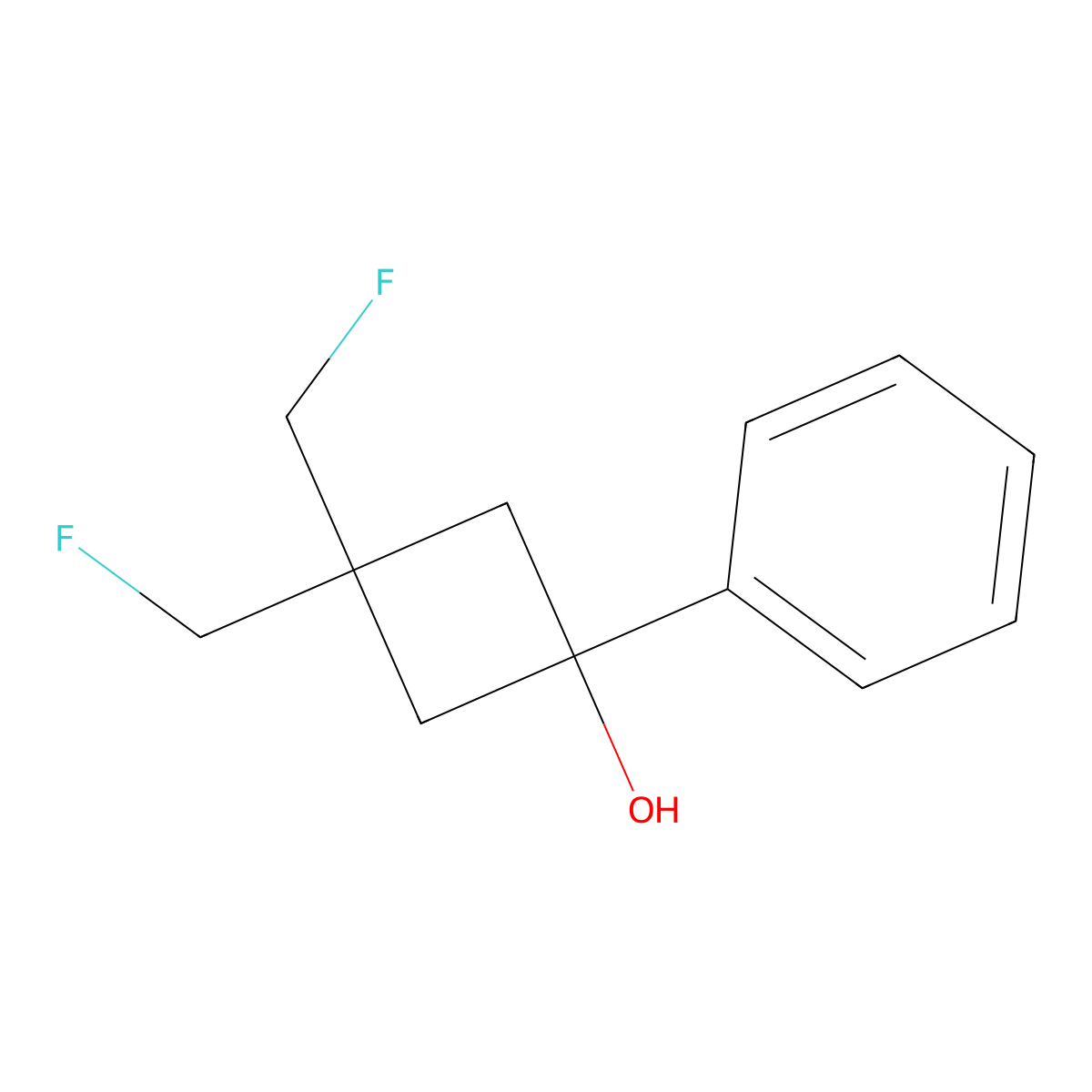3,3-Bis(fluoromethyl)-1-phenylcyclobutan-1-ol molecular structure, CAS 2060036-23-7