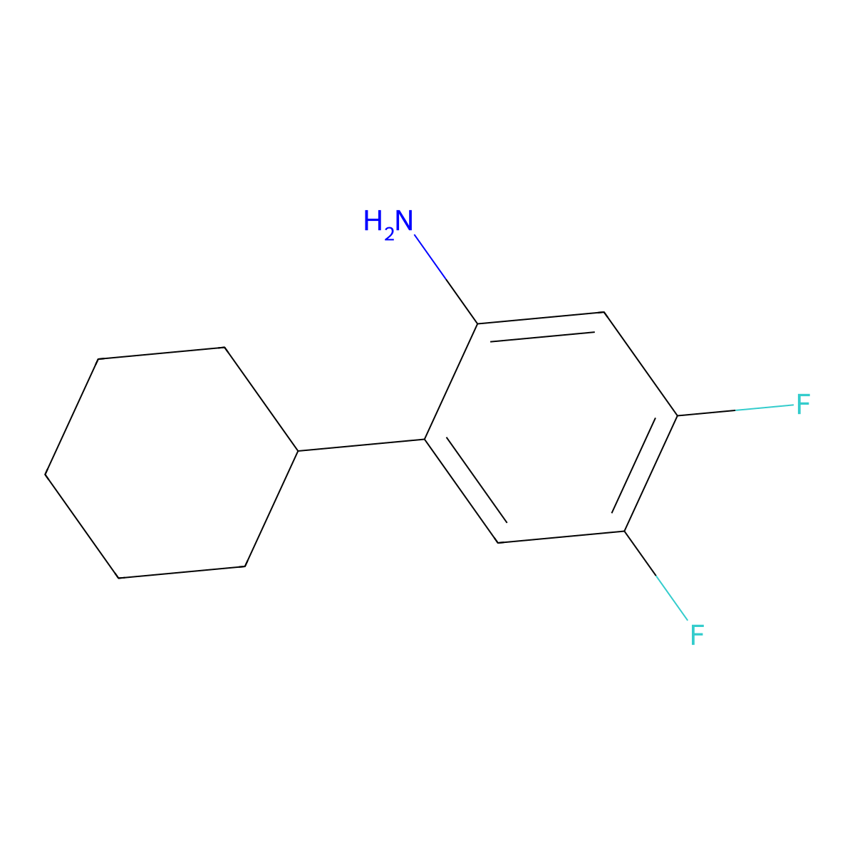 2-Cyclohexyl-4,5-difluoroaniline molecular structure, CAS 2060036-25-9