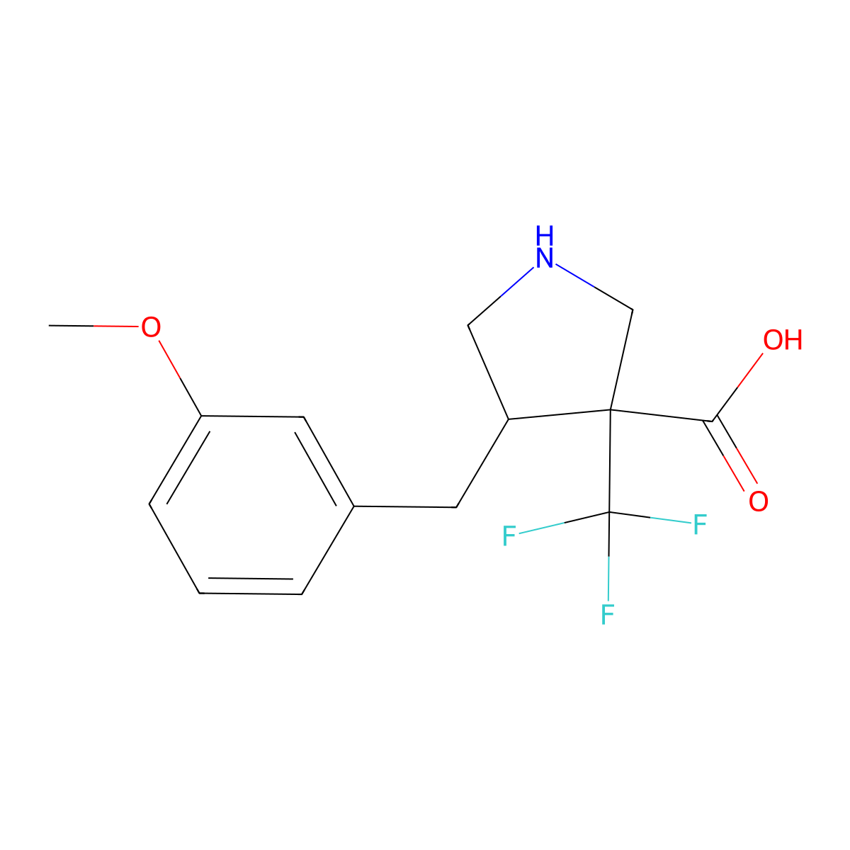 4-[(3-Methoxyphenyl)methyl]-3-(trifluoromethyl)pyrrolidine-3-carboxylic acid molecular structure, CAS 2060036-27-1