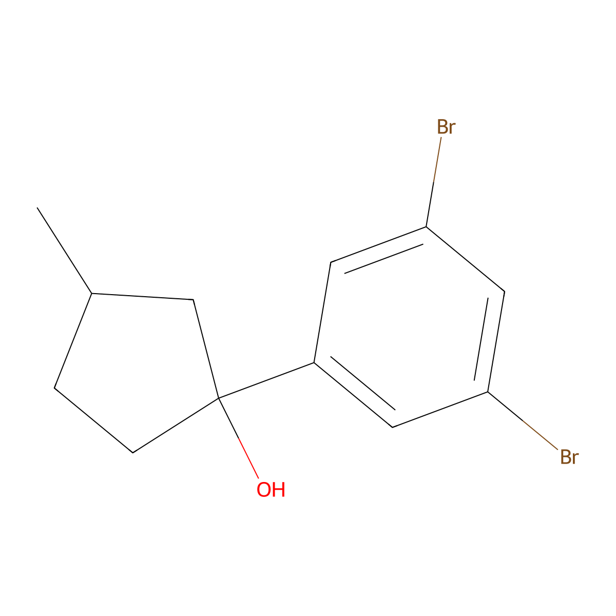 1-(3,5-Dibromophenyl)-3-methylcyclopentan-1-ol molecular structure, CAS 2060036-29-3