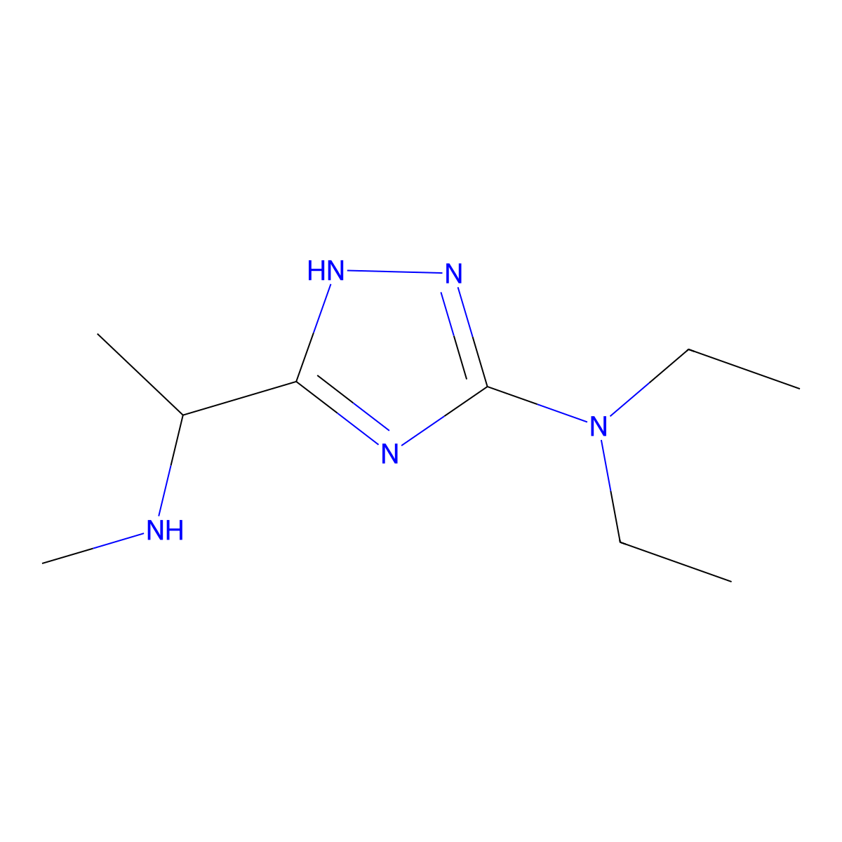 N,N-Diethyl-5-[1-(methylamino)ethyl]-1H-1,2,4-triazol-3-amine molecular structure, CAS 2060036-32-8