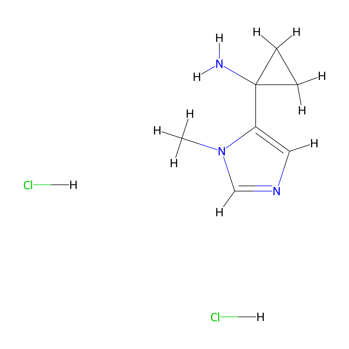 1-(1-methyl-1H-imidazol-5-yl)cyclopropan-1-amine dihydrochloride molecular structure, CAS 2060036-33-9