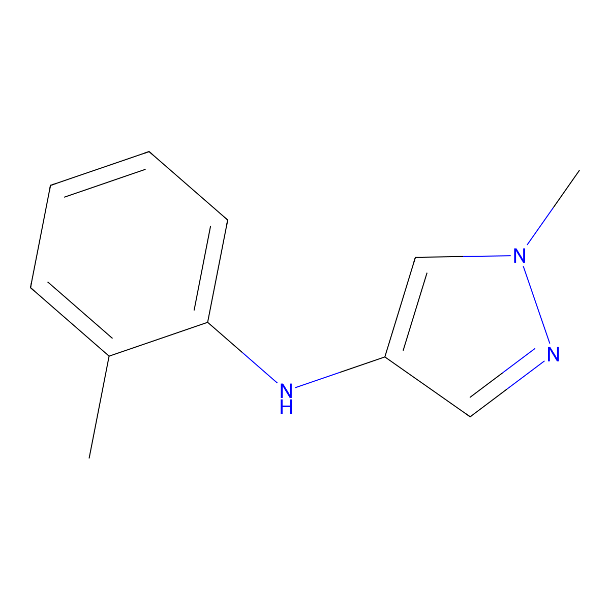 1-Methyl-N-(2-methylphenyl)-1H-pyrazol-4-amine molecular structure, CAS 2060036-36-2
