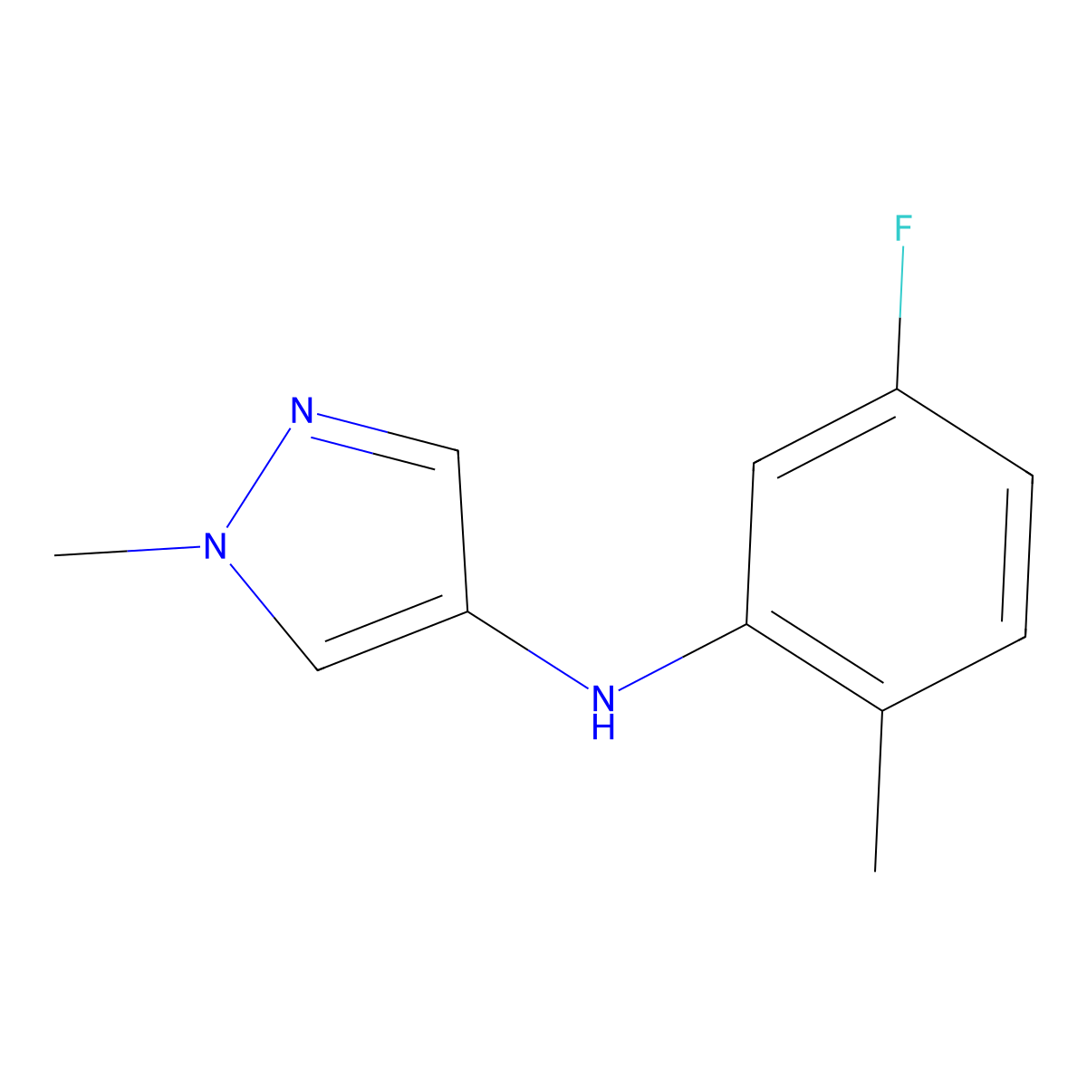 N-(5-Fluoro-2-methylphenyl)-1-methyl-1H-pyrazol-4-amine molecular structure, CAS 2060036-44-2