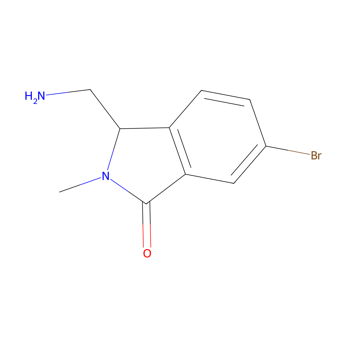 3-(Aminomethyl)-6-bromo-2-methyl-2,3-dihydro-1H-isoindol-1-one molecular structure, CAS 2060036-52-2