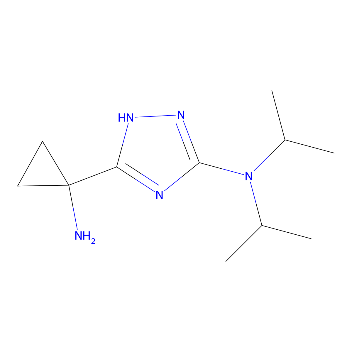 5-(1-Aminocyclopropyl)-N,N-bis(propan-2-yl)-1H-1,2,4-triazol-3-amine molecular structure, CAS 2060036-56-6