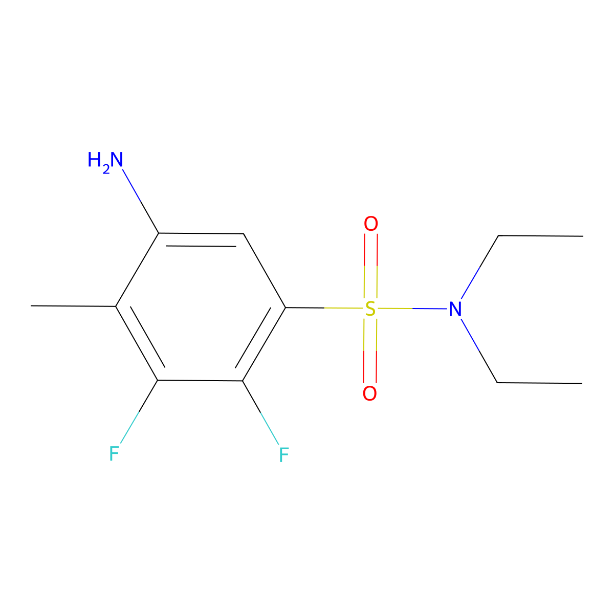 5-Amino-N,N-diethyl-2,3-difluoro-4-methylbenzene-1-sulfonamide molecular structure, CAS 2060036-57-7
