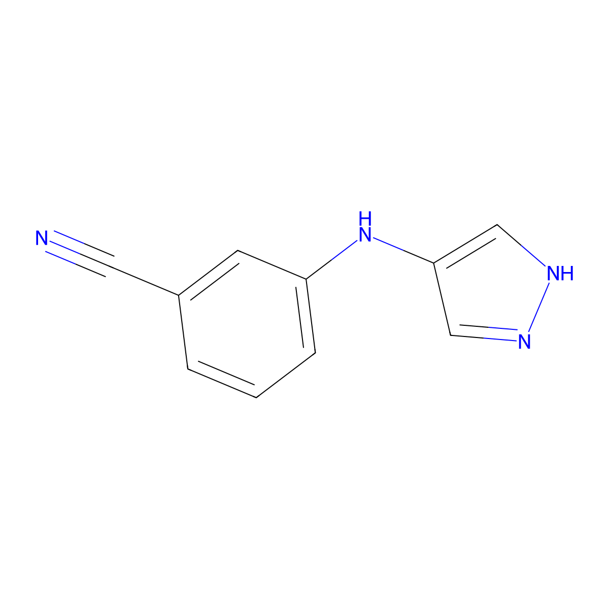 3-[(1H-Pyrazol-4-yl)amino]benzonitrile molecular structure, CAS 2060036-59-9