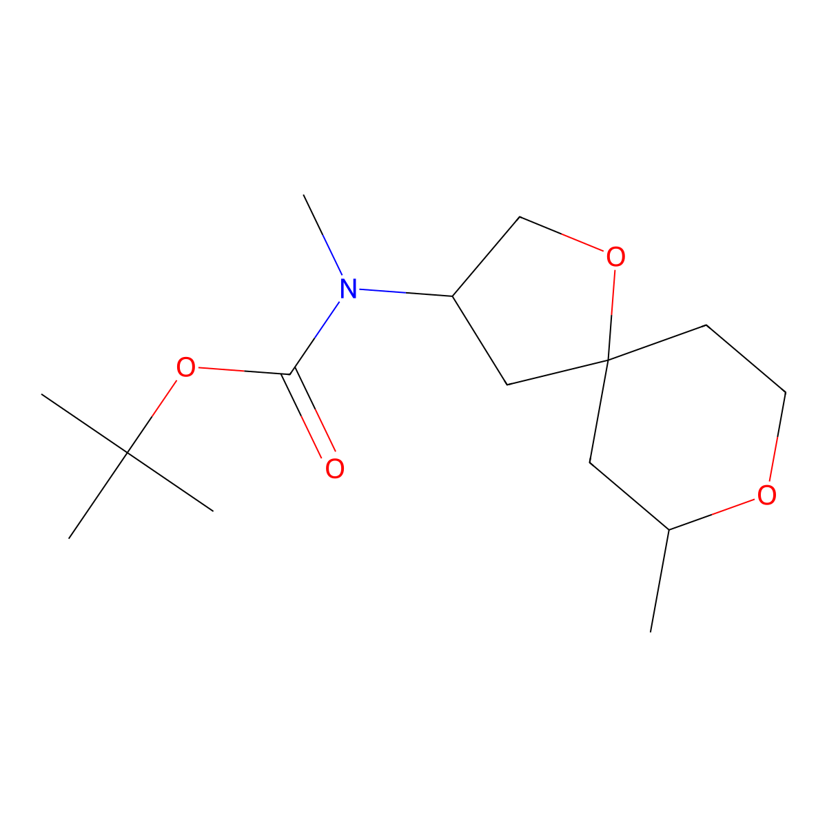 tert-Butyl N-methyl-N-{7-methyl-1,8-dioxaspiro[4.5]decan-3-yl}carbamate molecular structure, CAS 2060036-61-3