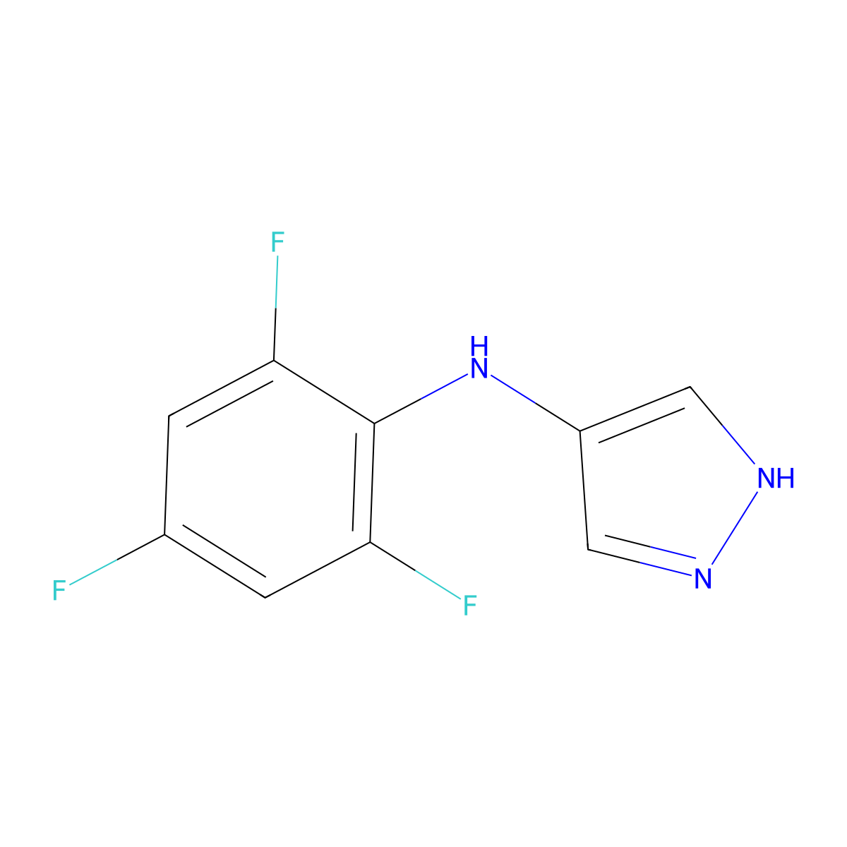 N-(2,4,6-Trifluorophenyl)-1H-pyrazol-4-amine molecular structure, CAS 2060036-62-4