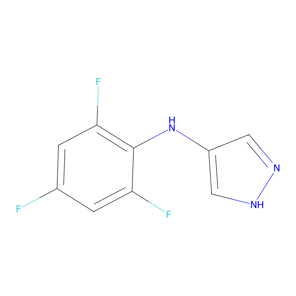 N-(2,4,6-Trifluorophenyl)-1H-pyrazol-4-amine molecular structure, CAS 2060036-62-4