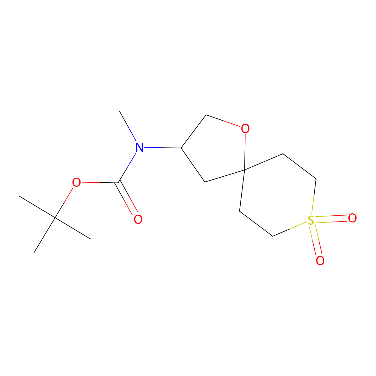 tert-Butyl N-{8,8-dioxo-1-oxa-8lambda6-thiaspiro[4.5]decan-3-yl}-N-methylcarbamate molecular structure, CAS 2060036-67-9