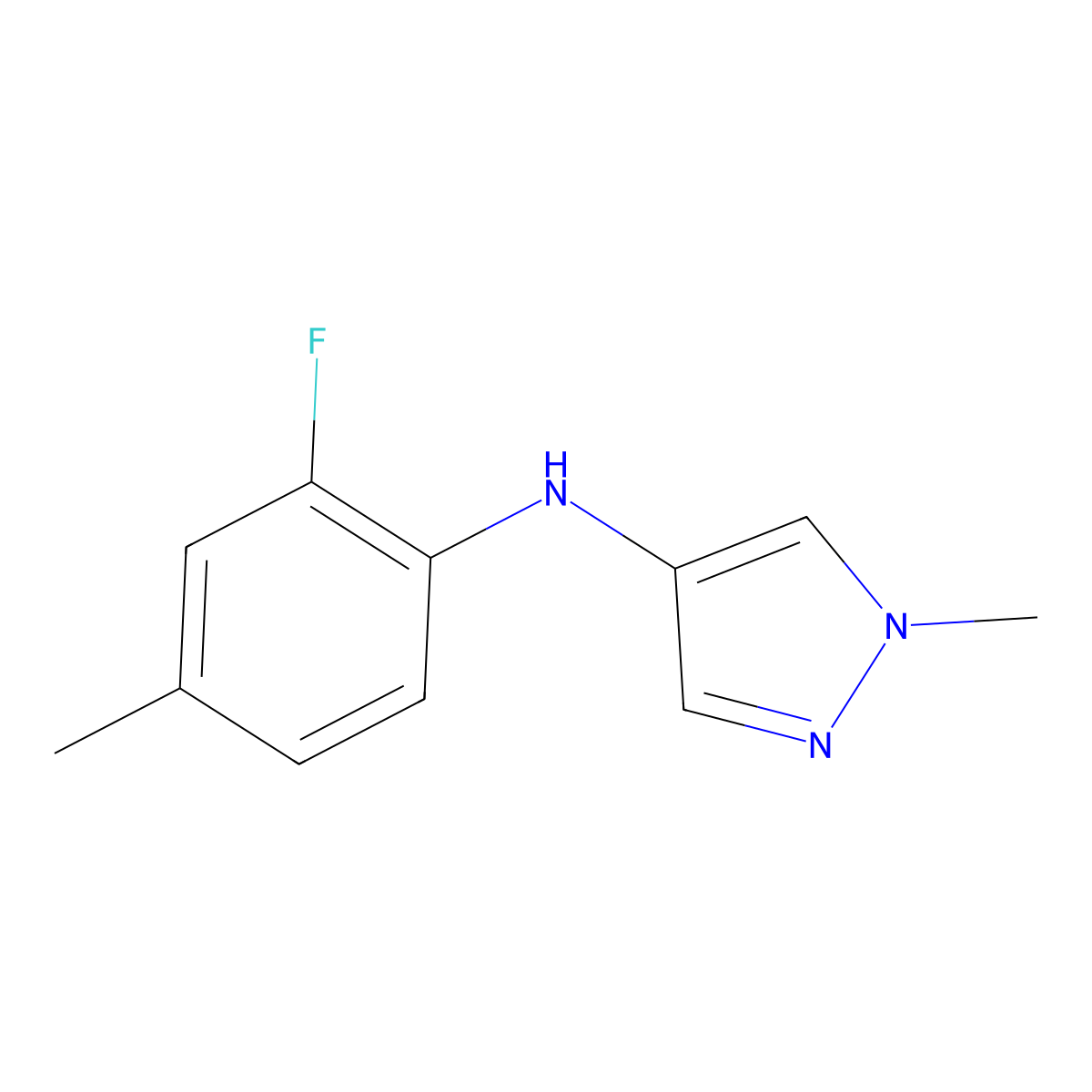 N-(2-Fluoro-4-methylphenyl)-1-methyl-1H-pyrazol-4-amine molecular structure, CAS 2060036-69-1