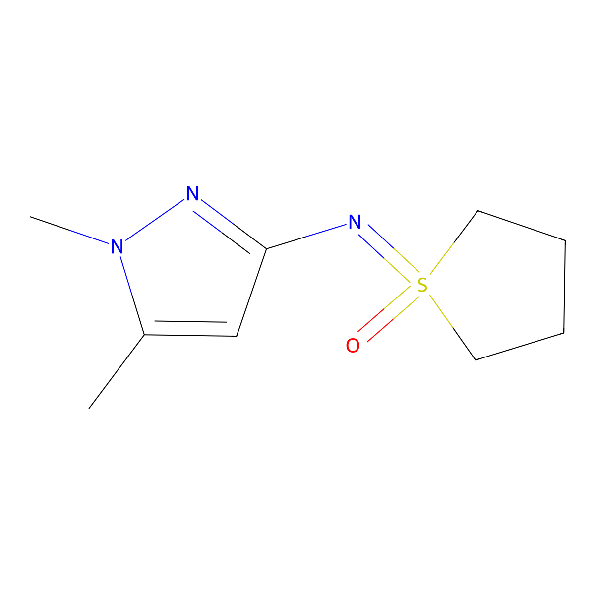 1-[(1,5-Dimethyl-1H-pyrazol-3-yl)imino]-1lambda6-thiolan-1-one molecular structure, CAS 2060036-71-5