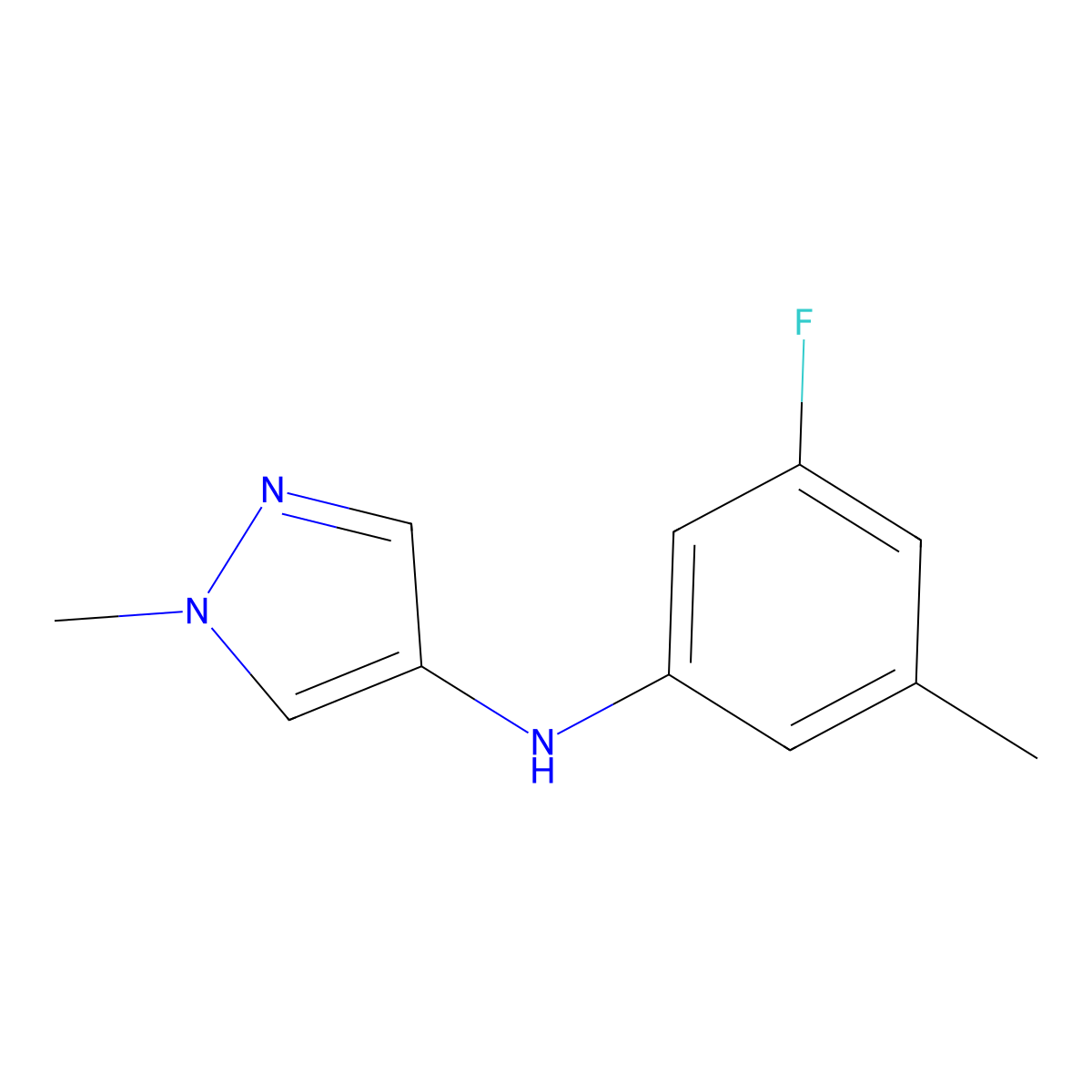 N-(3-Fluoro-5-methylphenyl)-1-methyl-1H-pyrazol-4-amine molecular structure, CAS 2060036-72-6