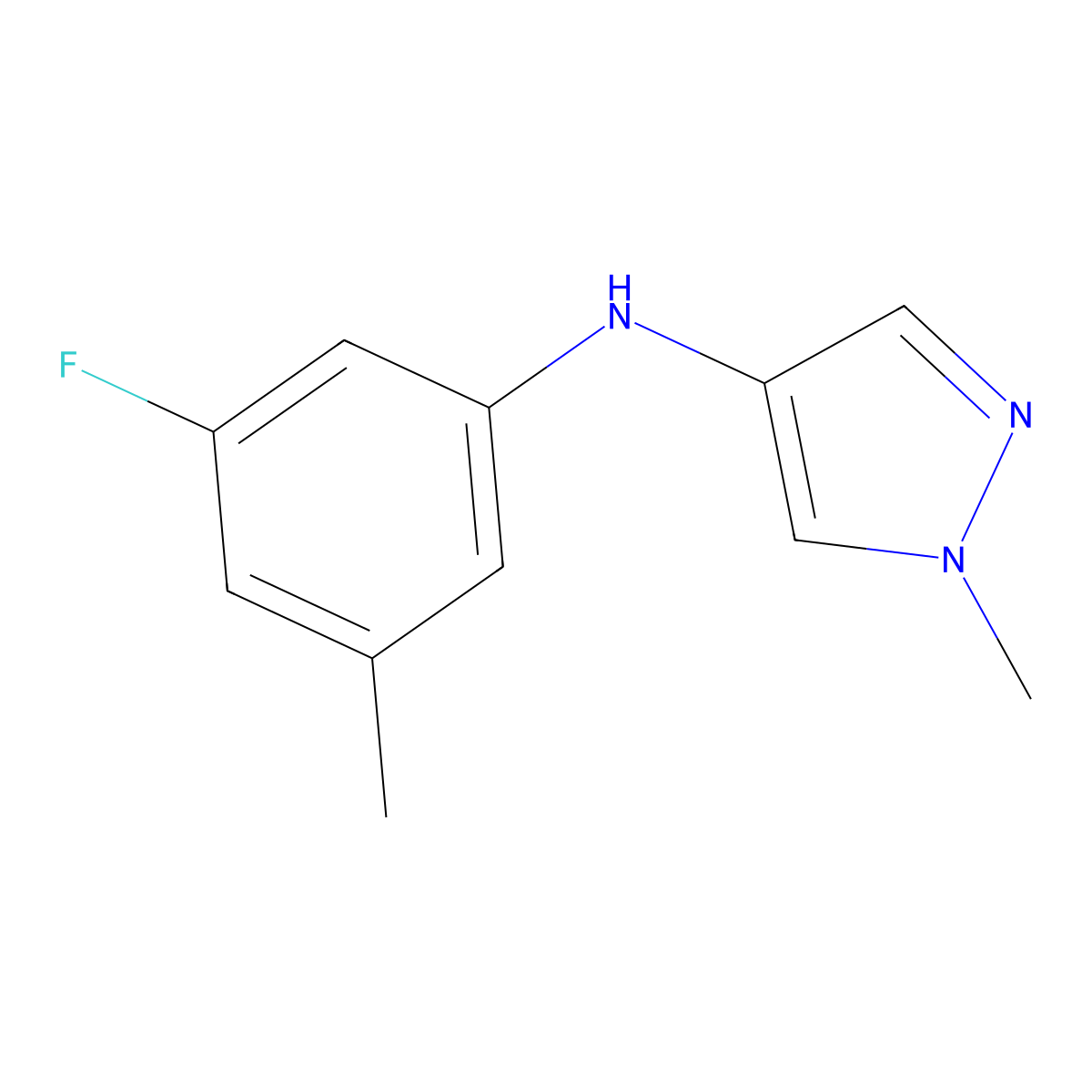 N-(3-Fluoro-5-methylphenyl)-1-methyl-1H-pyrazol-4-amine molecular structure, CAS 2060036-72-6