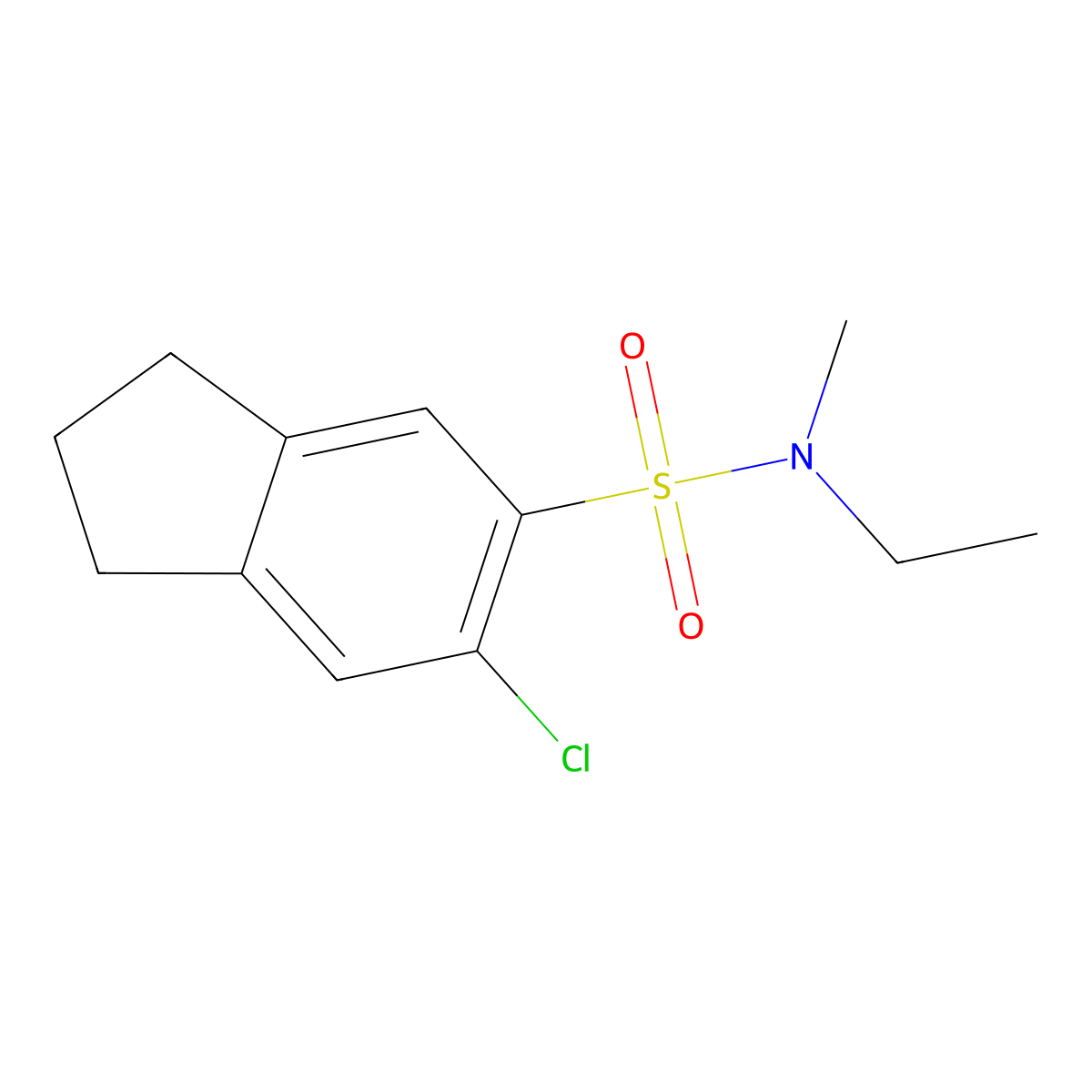 6-Chloro-N-ethyl-N-methyl-2,3-dihydro-1H-indene-5-sulfonamide molecular structure, CAS 2060036-73-7