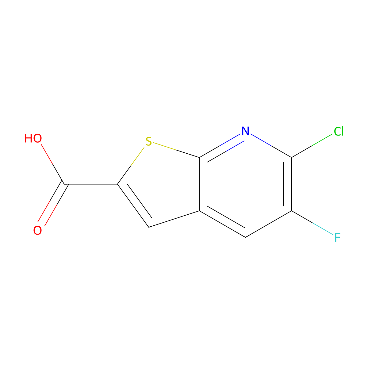 6-Chloro-5-fluorothieno[2,3-b]pyridine-2-carboxylic acid molecular structure, CAS 2060036-74-8