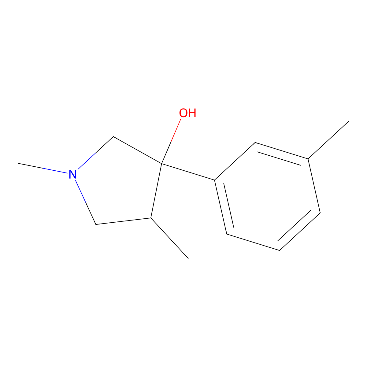1,4-Dimethyl-3-(3-methylphenyl)pyrrolidin-3-ol molecular structure, CAS 2060036-83-9