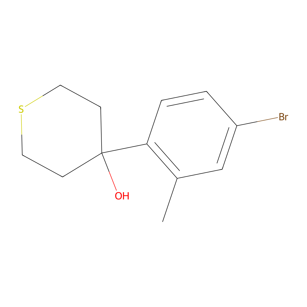 4-(4-Bromo-2-methylphenyl)thian-4-ol molecular structure, CAS 2060036-95-3