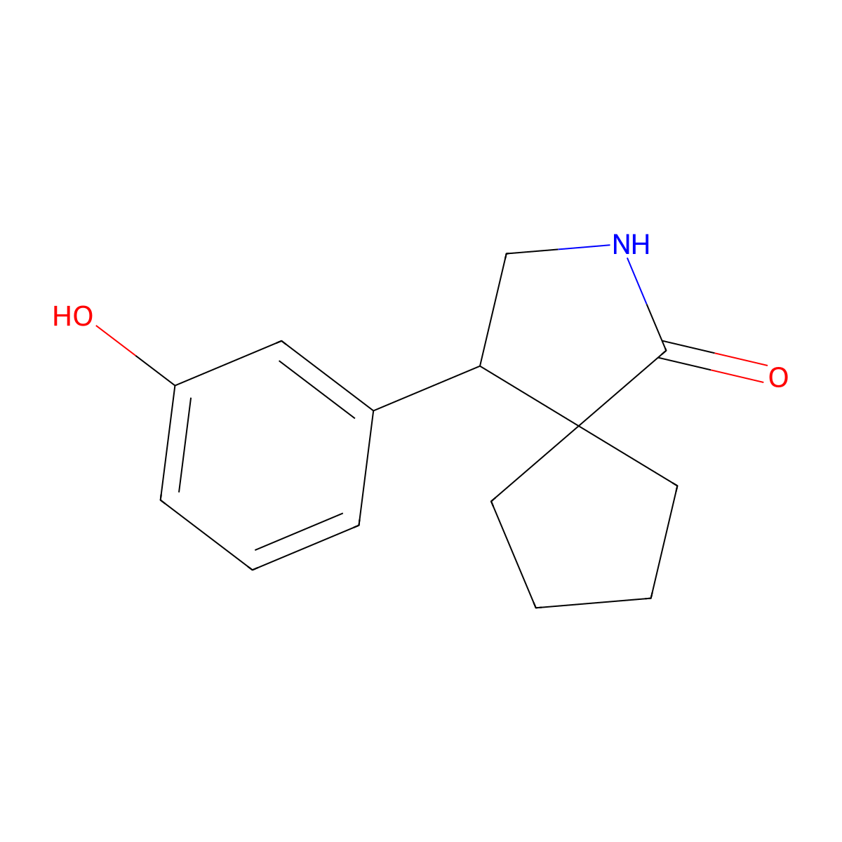 4-(3-Hydroxyphenyl)-2-azaspiro[4.4]nonan-1-one molecular structure, CAS 2060036-97-5