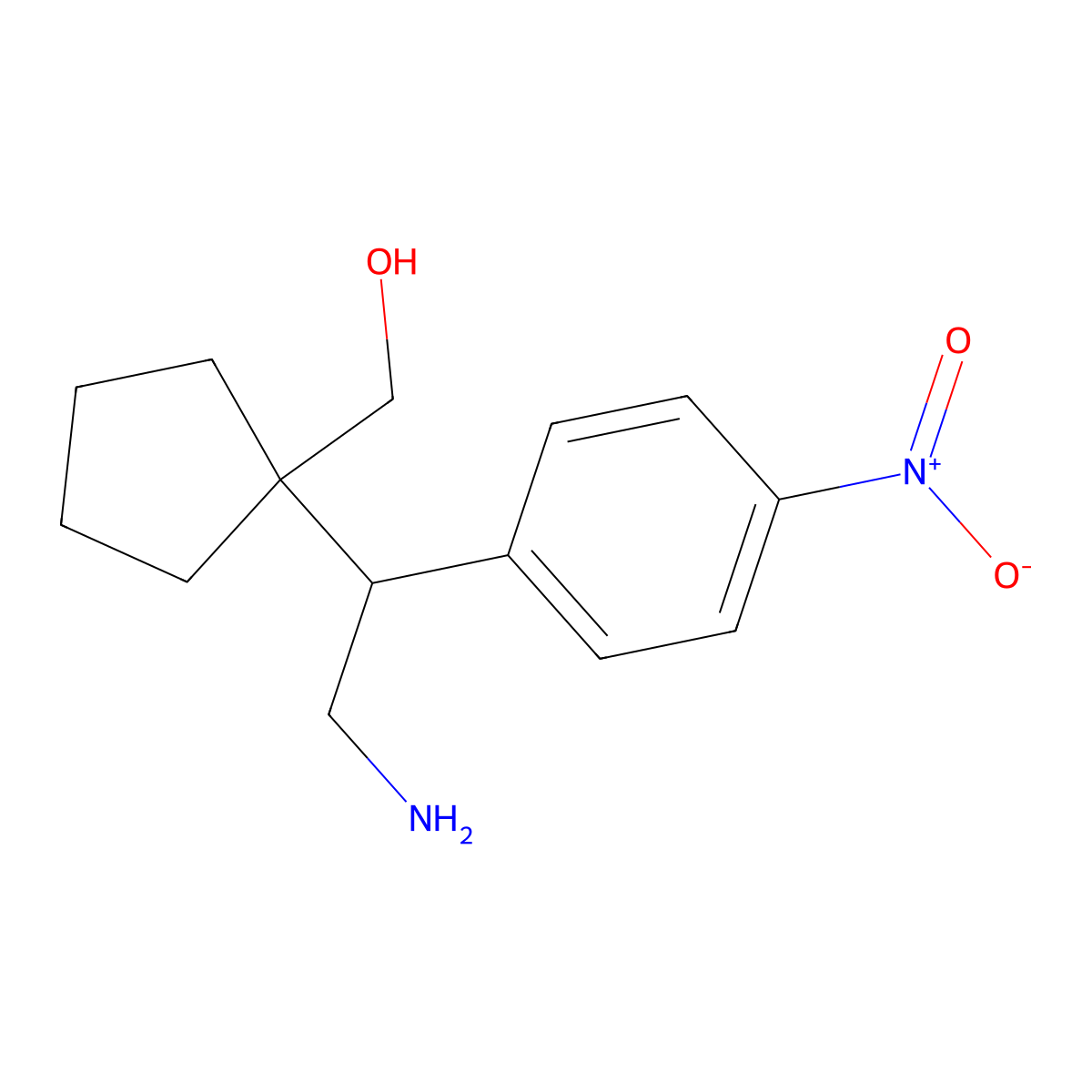 {1-[2-Amino-1-(4-nitrophenyl)ethyl]cyclopentyl}methanol molecular structure, CAS 2060037-00-3