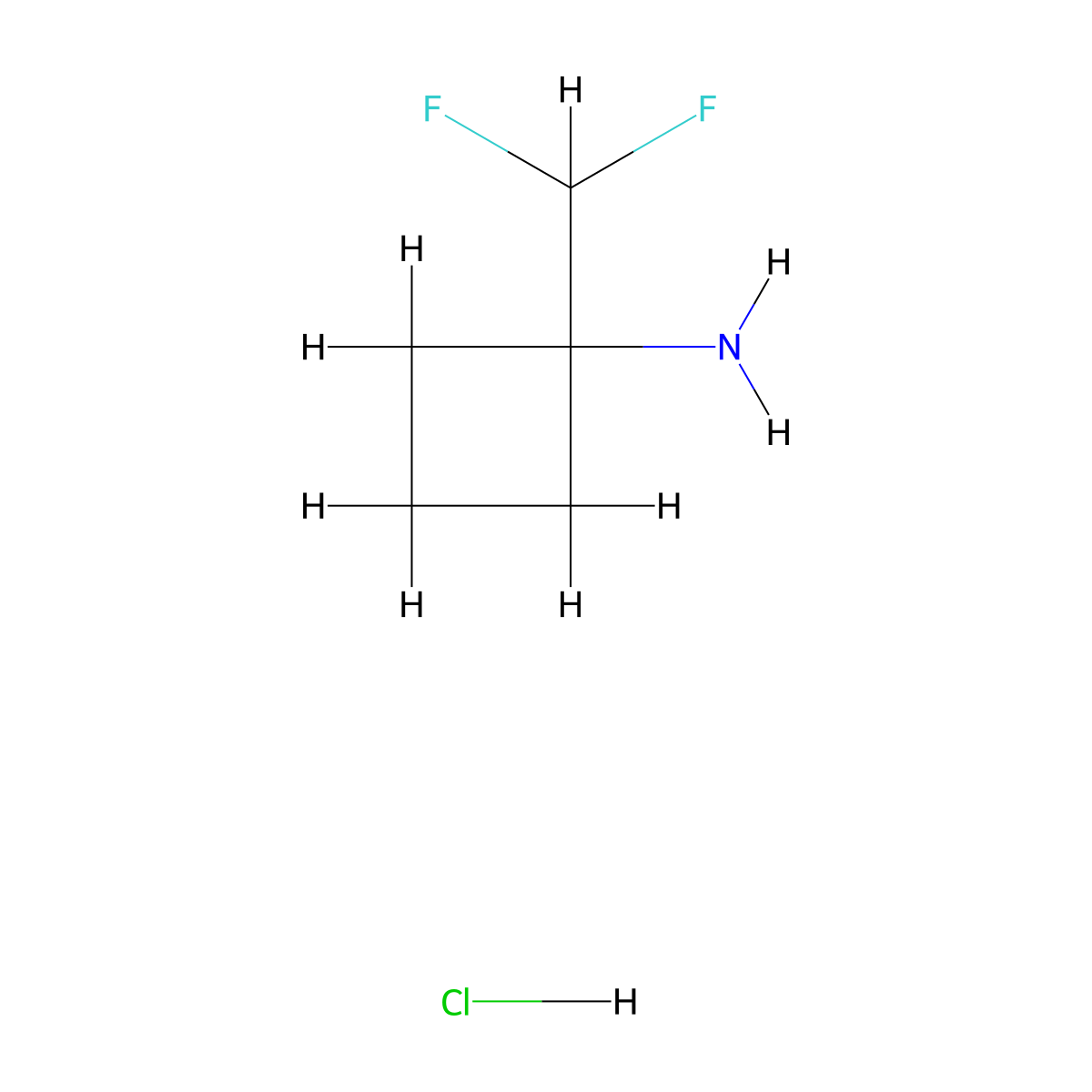 1-(Difluoromethyl)cyclobutan-1-amine hydrochloride molecular structure, CAS 2060037-01-4