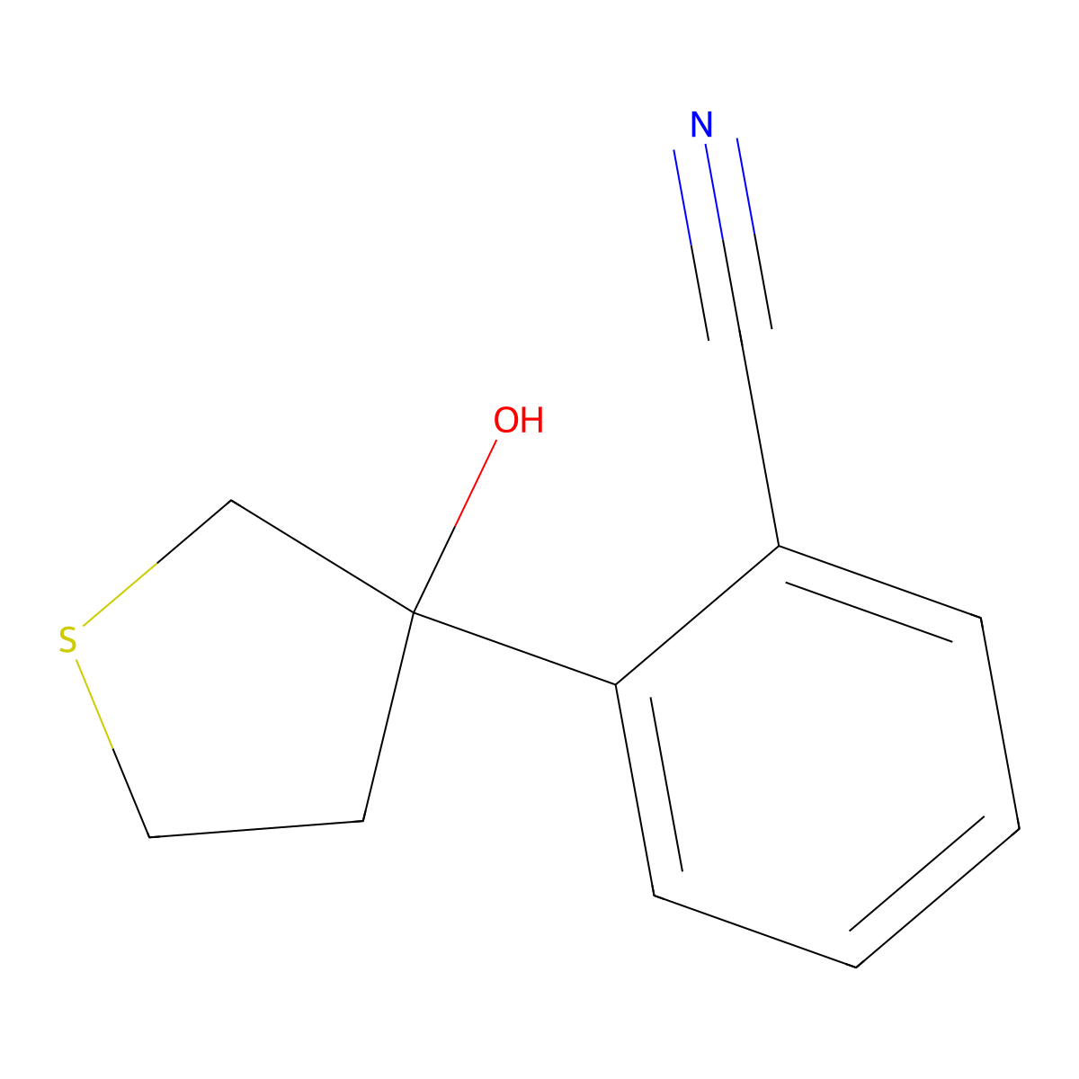 2-(3-Hydroxythiolan-3-yl)benzonitrile molecular structure, CAS 2060037-03-6