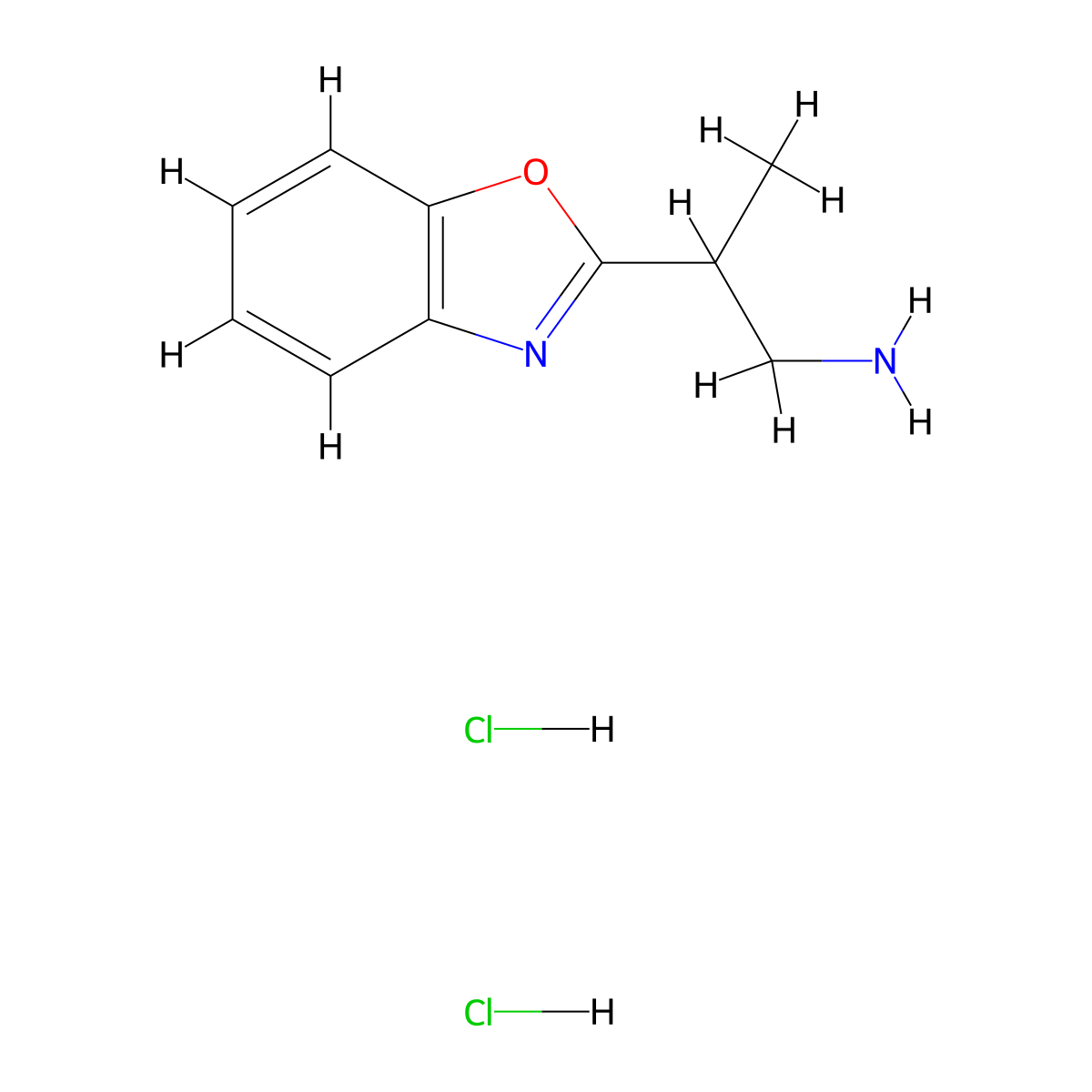 2-(1,3-Benzoxazol-2-yl)propan-1-amine dihydrochloride molecular structure, CAS 2060037-06-9