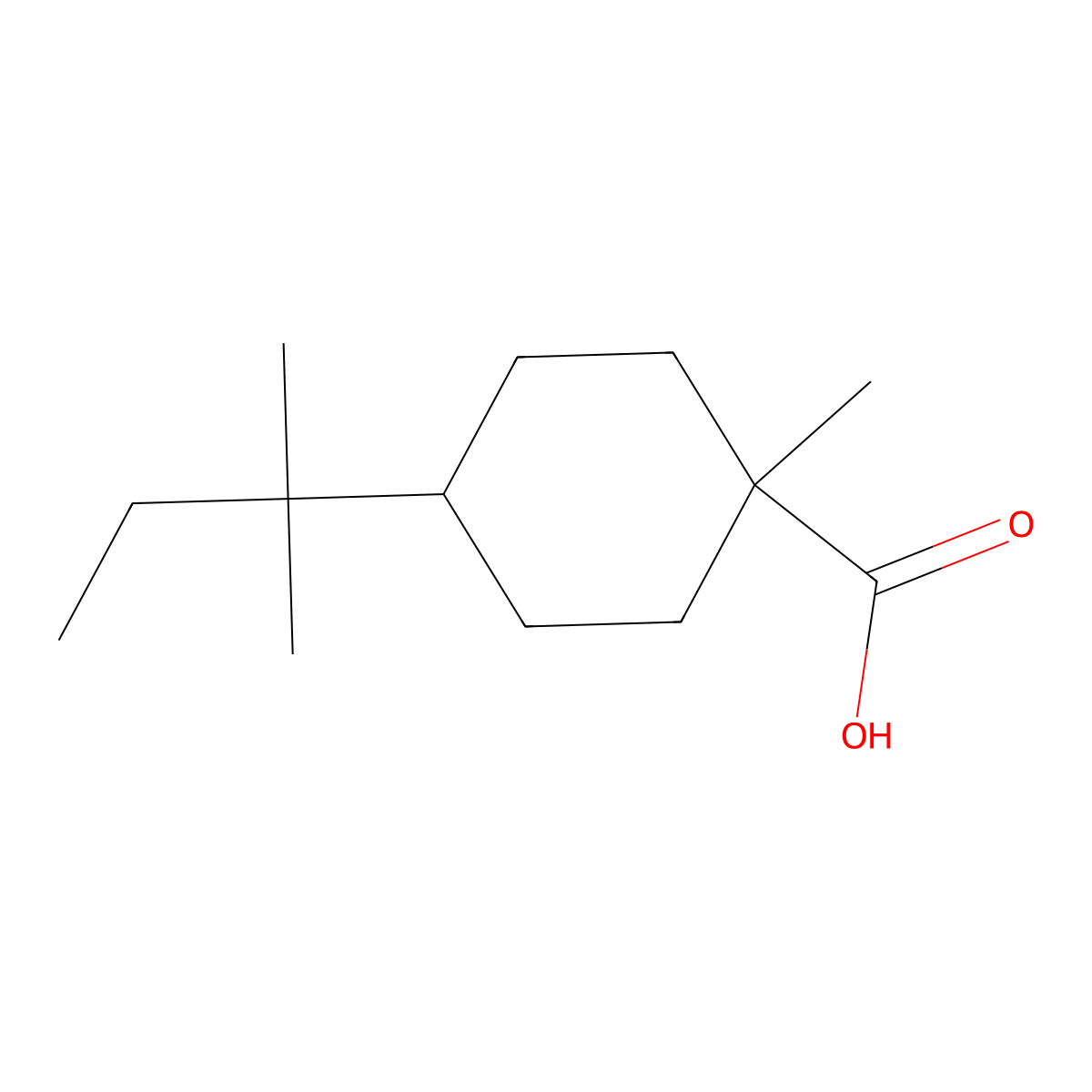 1-Methyl-4-(2-methylbutan-2-yl)cyclohexane-1-carboxylic acid molecular structure, CAS 2060037-14-9