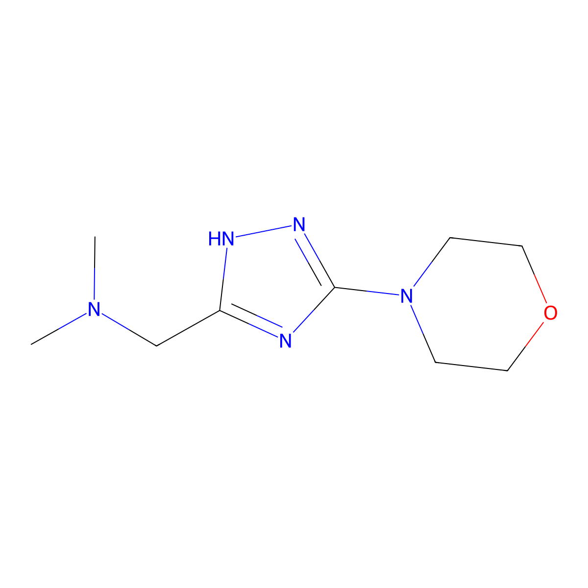Dimethyl({[3-(morpholin-4-yl)-1H-1,2,4-triazol-5-yl]methyl})amine molecular structure, CAS 2060037-15-0