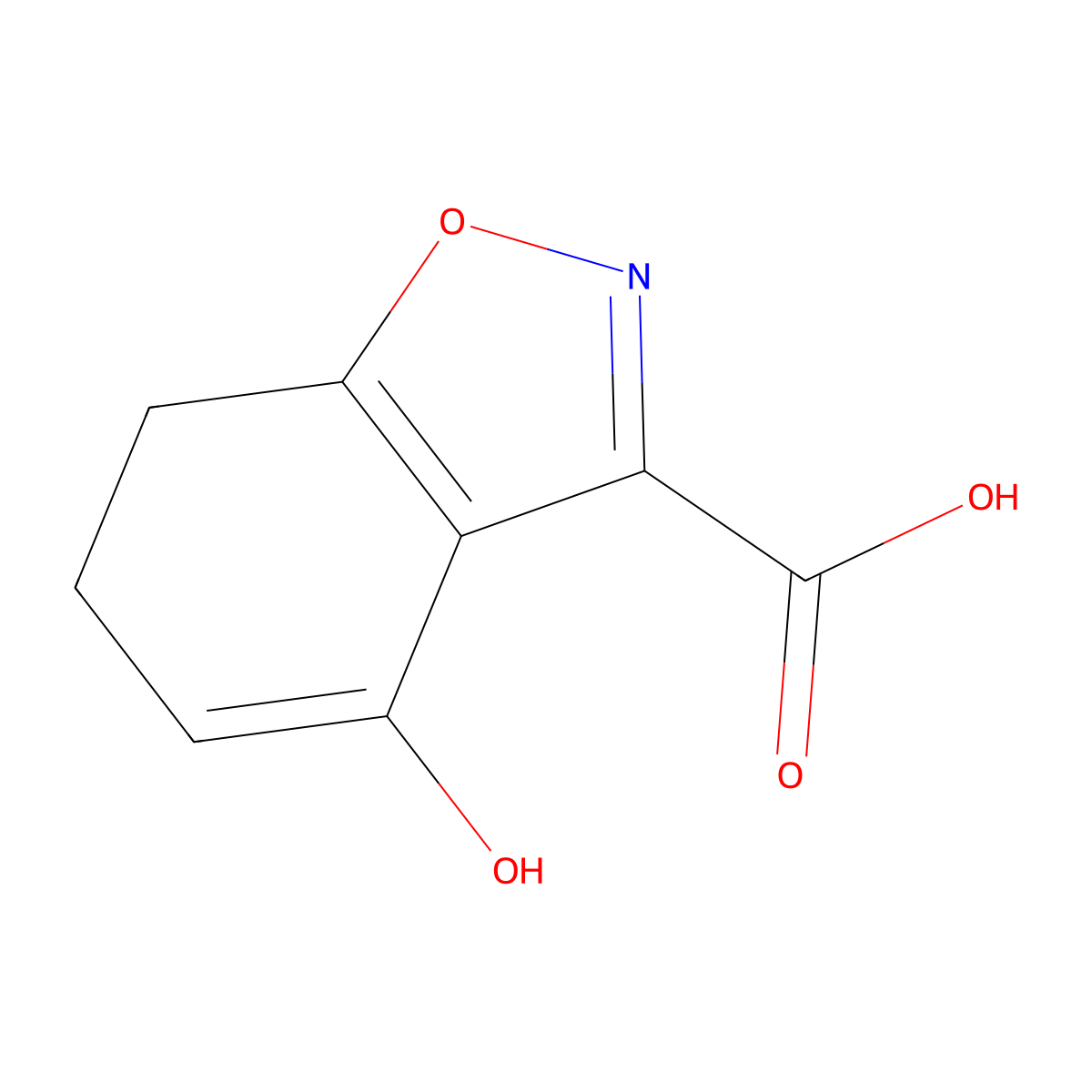 4-Hydroxy-6,7-dihydro-1,2-benzoxazole-3-carboxylic acid molecular structure, CAS 2060037-16-1